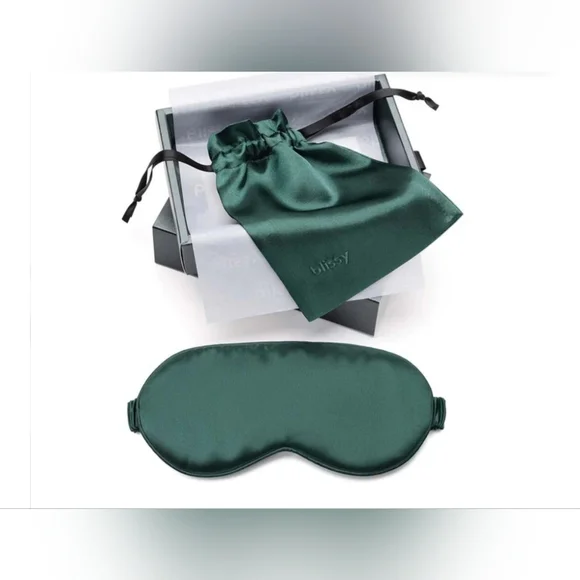 Blissy Silk Sleep Masks 100% Pure Muleberry Silk EMERALD BNWB - Picture 4 of 10